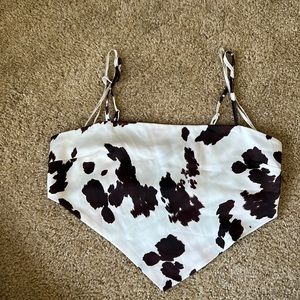 Forever 21 Cow Print Crop Top